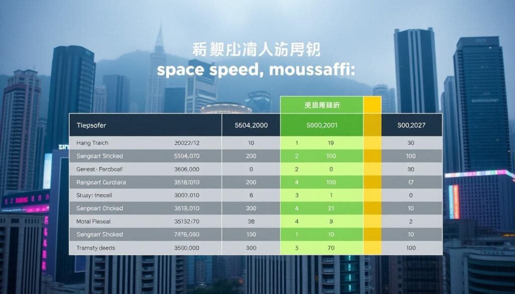 生成香港寬頻速度價格比較表格圖片